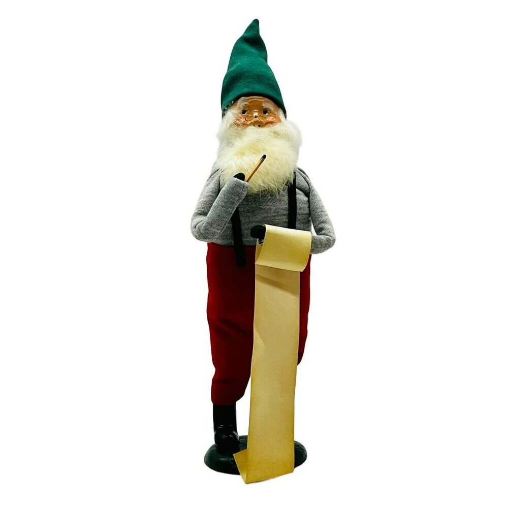 Byers Choice Working Santa Pencil List‎ 1985 Bumpy Base 13 inch Suspenders